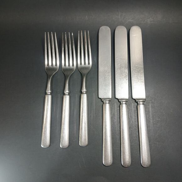 Vintage Aurora 16 DWTS Silverplate Flatware Set 6 Piece Forks & Knives - Picture 1 of 12